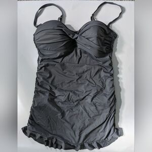 Tommy Bahama gray Ruched Swimdress sz10